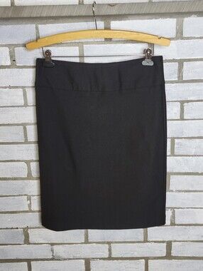 • Korye Women's Pull-On Stretch Straight Pencil Skirt Size Large Black Back Slit